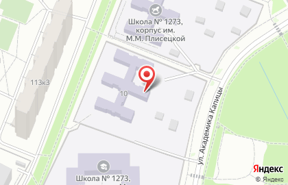 Школа №1273 c дошкольным отделением на улице Академика Капицы, 10 на карте