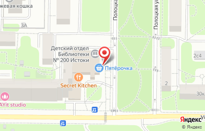 Супермаркет Пятёрочка на улице Ивана Франко на карте