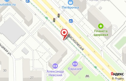Стандарт на улице Краснолесья на карте