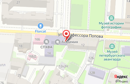 СПХФА на улице Профессора Попова на карте