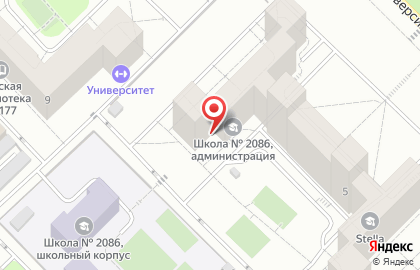 Средняя общеобразовательная школа №2086 с дошкольным отделением на Университетском проспекте, 5 на карте