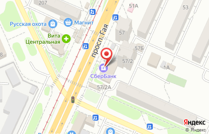 Банкомат СберБанк на проспекте Гая, 57а на карте