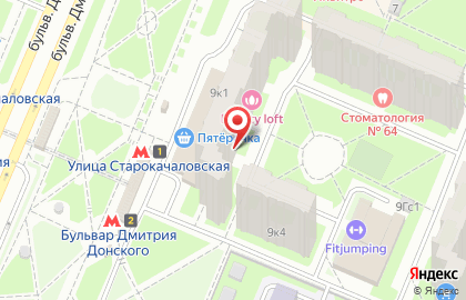 Пятерочка Универсам на Бульваре Дмитрия Донского (б-р Дмитрия Донского) на карте