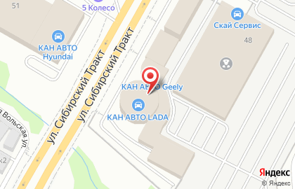 Официальный дилер LADA Автосалон Кан Авто на улице Сибирский тракт на карте