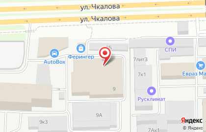 Квартал на улице Чкалова на карте