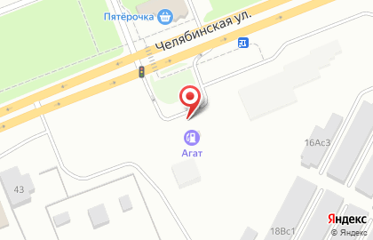Сеть АЗС Агат на Челябинской улице на карте