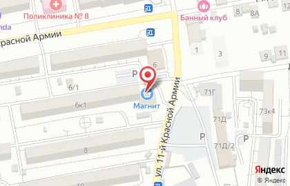 Супермаркет Магнит в Астрахани на карте