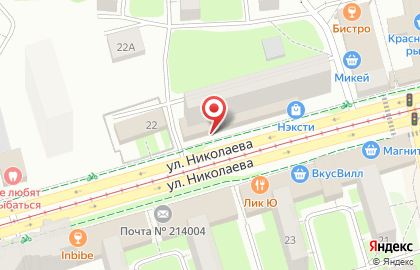 Супермаркет Пятерочка на улице Николаева на карте