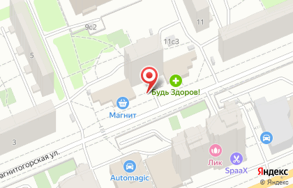 Аист на Магнитогорской улице на карте