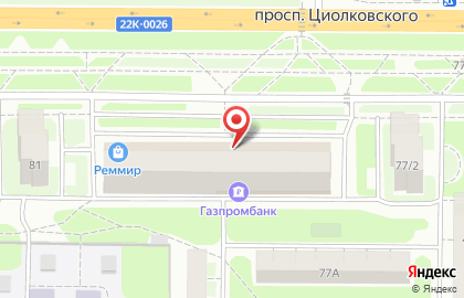 Отделение банка Газпромбанк на проспекте Циолковского на карте