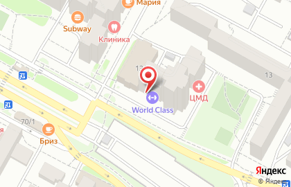 Фитнес-клуб World Class на проспекте Маршала Жукова на карте