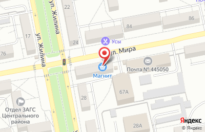 Супермаркет Магнит у дома в Центральном районе на карте