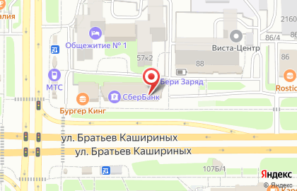 Супермаркет Пятерочка на улице Братьев Кашириных, 90 на карте