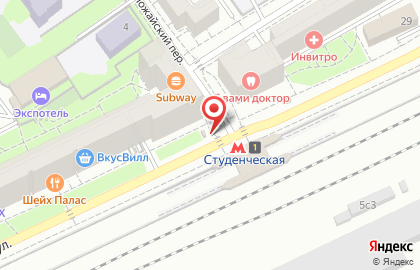 Киоск по продаже мороженого, район Дорогомилово на Киевской улице на карте