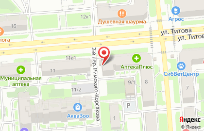 Киоск по продаже фруктов и овощей в Новосибирске на карте