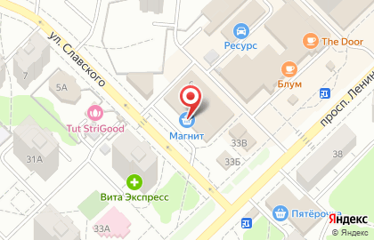 ТЦ Аура на улице Славского на карте