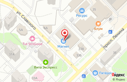 Магазин косметики и бытовой химии Рубль Бум на улице Славского на карте