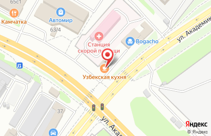 Кафе узбекской кухни Спутник в Петропавловске-Камчатском на карте