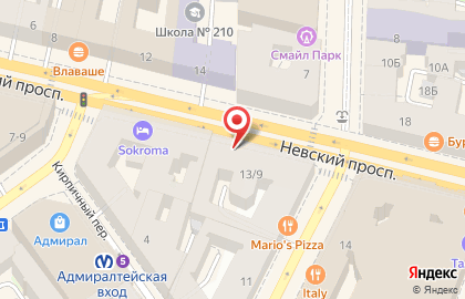 Магазин товаров для танцев Танго на Невском проспекте на карте