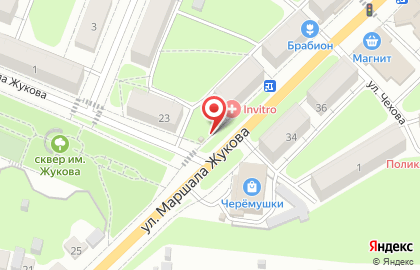 Киоск по продаже овощей и фруктов на улице Маршала Жукова на карте