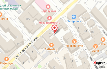 Пробка на улице Красной Армии на карте