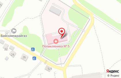 Городская больница №4, г. Бийск на Мирной улице на карте