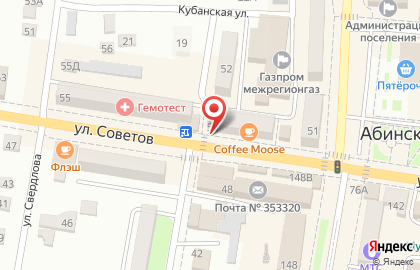 Салон продаж МТС на улице Советов в Абинске на карте