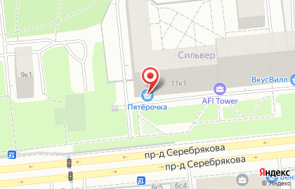 Алкомаркет Винлаб на проезде Серебрякова на карте