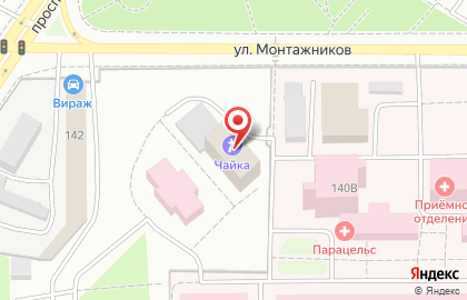 Санаторий-профилакторий Чайка на улице Монтажников на карте