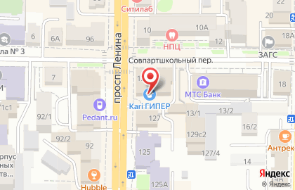 Магазин бытовой техники и электроники Эльдорадо на проспекте Ленина на карте