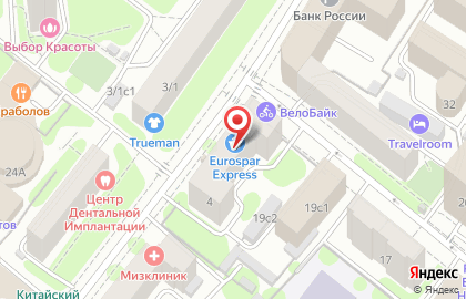 Мини-маркет EUROSPAR Express на улице Правды на карте