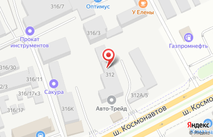 Торгово-сервисная компания ТехноГрэйд, АО на шоссе Космонавтов на карте