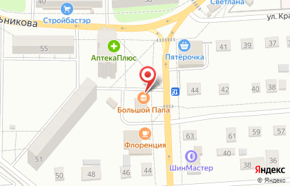 Киоск фастфудной продукции Большой папа в Сызрани на карте