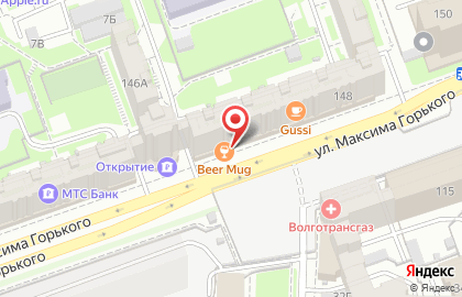 Магазин разливных напитков Beer mug на улице Максима Горького на карте