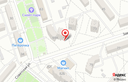 Магазин автотоваров Поршень на Советской улице на карте