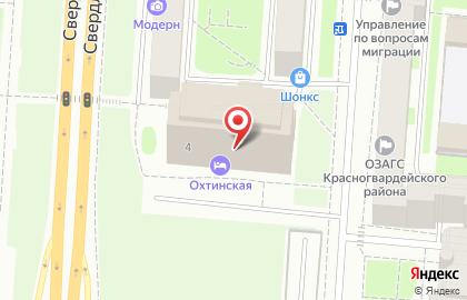 Гостиница Охтинская на Большеохтинском переулке на карте