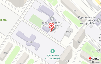 Школа №1874 с дошкольным отделением на улице Маршала Василевского, 11 к 2 на карте