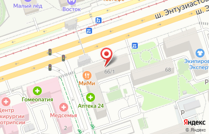 Супермаркет ДИКСИ на шоссе Энтузиастов, 66/1 на карте