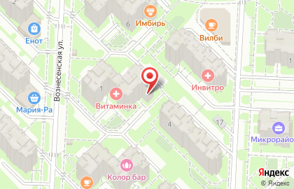 Парикмахерская Лана на Вознесенской улице на карте