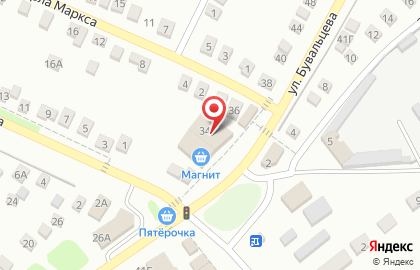 Магазин косметики и бытовой химии Магнит Косметик на улице Бувальцева на карте