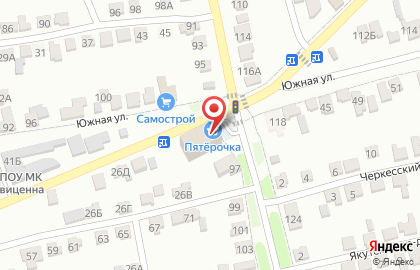 Супермаркет Пятёрочка в переулке Баумана на карте