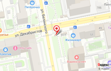 Киоск по продаже печатной продукции Роспечать на улице Декабристов на карте