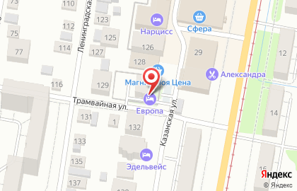 Отель Европа на Казанской улице на карте