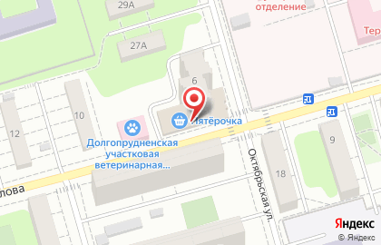 Супермаркет Пятёрочка на улице Павлова в Долгопрудном на карте