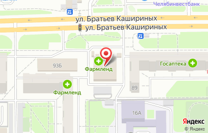 Челябинский филиал Банкомат, БинБанк на улице Братьев Кашириных на карте