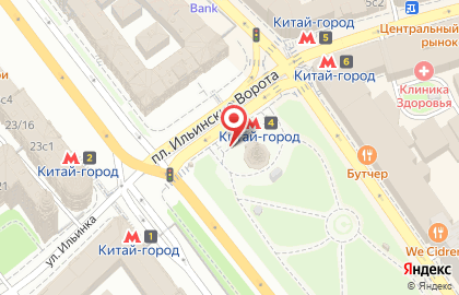 Билетная касса Ticketland на площади Ильинских Ворот на карте