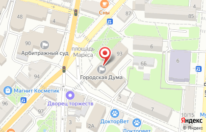 Городская управа г. Калуги на улице Ленина на карте