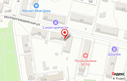 Игарик на Молодогвардейской улице на карте
