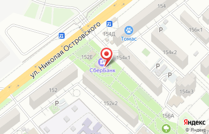 Продовольственный магазин Теремок на улице Николая Островского на карте