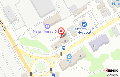 Аптека Планета Здоровья в Чусовом, на улице Свердлова, 1в на карте